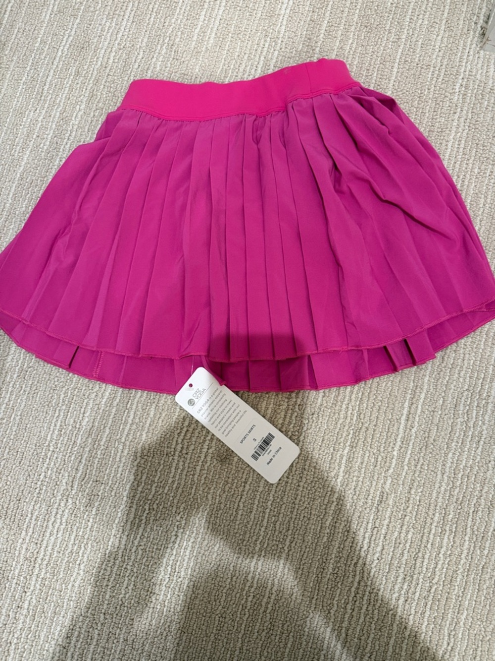 NWT CRZ Yoga girls Fuchsia Pleated Mini Skirt